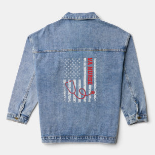 VA-Krankenschwester Patriotisches Vintage-USA-Flag Jeansjacke