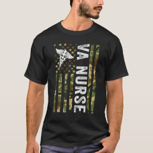 VA-Krankenschwester Tarnung Amerikanische Flagge P T-Shirt