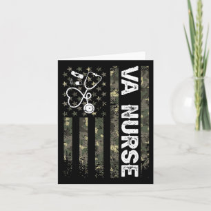 Va Nurse Camouflage American Flag Patriotic Nurse Karte