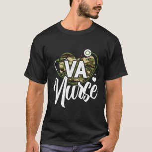 Va Nurse Camouflage Camouflage Stethoscope He T-Shirt