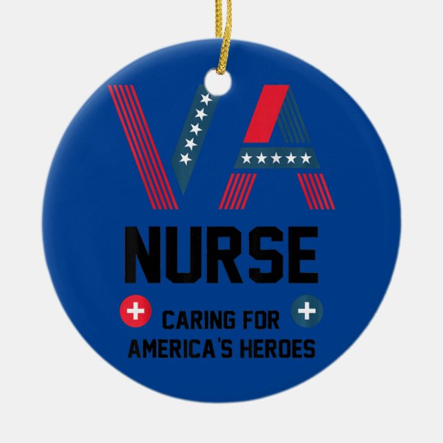 VA Nurse Kümmerte für Amerikas Veteran Care Keramik Ornament (Vorne)