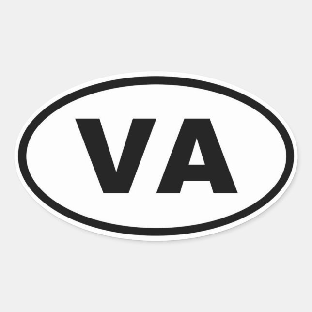 VA Virginia Ovaler Aufkleber (Vorderseite)