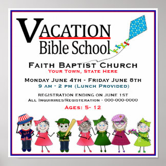 Vacation Bible School Poster/Flyer - Kinder/Drache Poster
