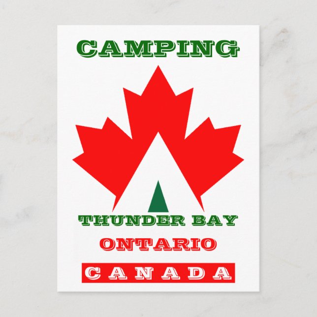 Vacation Camp Postcard Canada Maple Leaf Zelt PC Postkarte (Vorderseite)