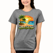 Vacation Feels Right Coastal Beach Tee USA