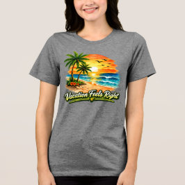Vacation Feels Right Coastal Beach Tee USA
