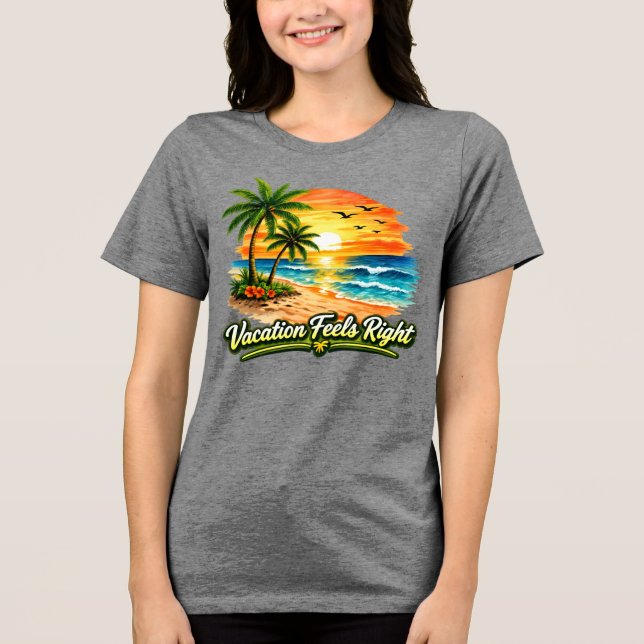 Vacation Feels Right Coastal Beach Tee USA (Vorderseite)