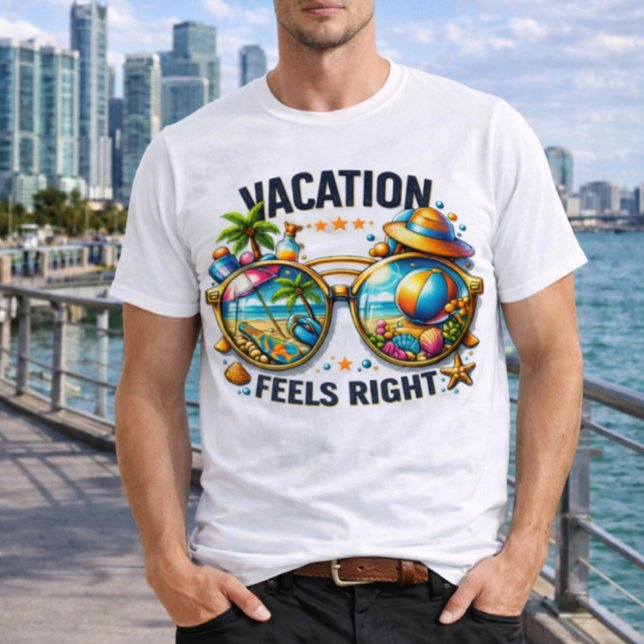 Vacation Feels Right Men’s Basic T-Shirt USA (Von Creator hochgeladen)