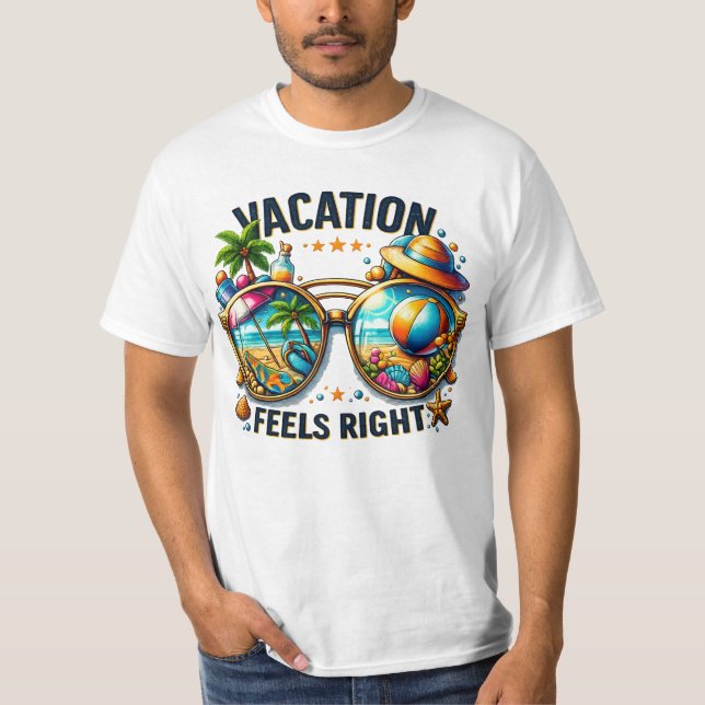 Vacation Feels Right Men’s Value T-Shirt USA (Vorderseite)
