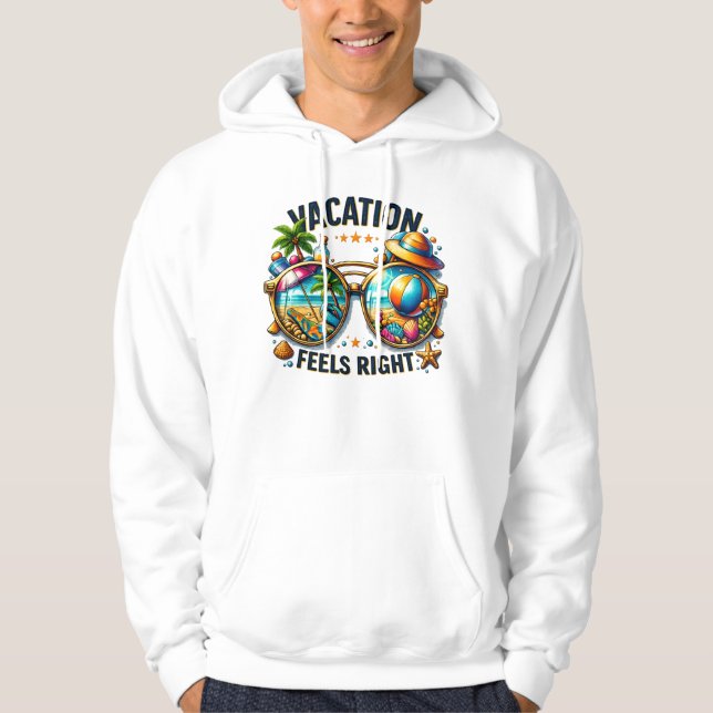 Vacation Feels Right Pullover Hoodie USA (Vorderseite)