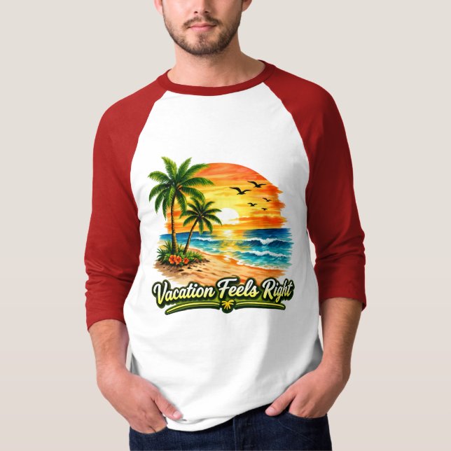 Vacation Feels Right Raglan Baseball Shirt USA (Vorderseite)