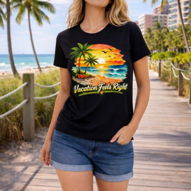 Vacation Feels Right Tropical Island Tee USA (Von Creator hochgeladen)