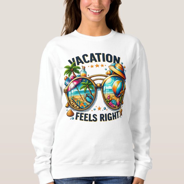 Vacation Feels Right Women’s Basic Sweatshirt USA (Vorderseite)
