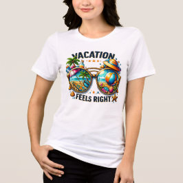 Vacation Feels Right Women’s Tri-Blend T-Shirt USA Shirt