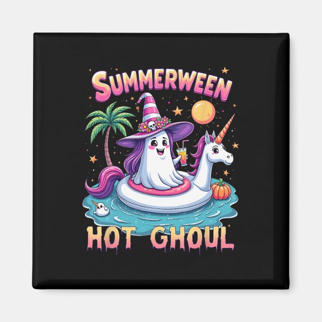 Vacation Halloween-Party Group Funny Summerween Wi Magnet (Vorne)
