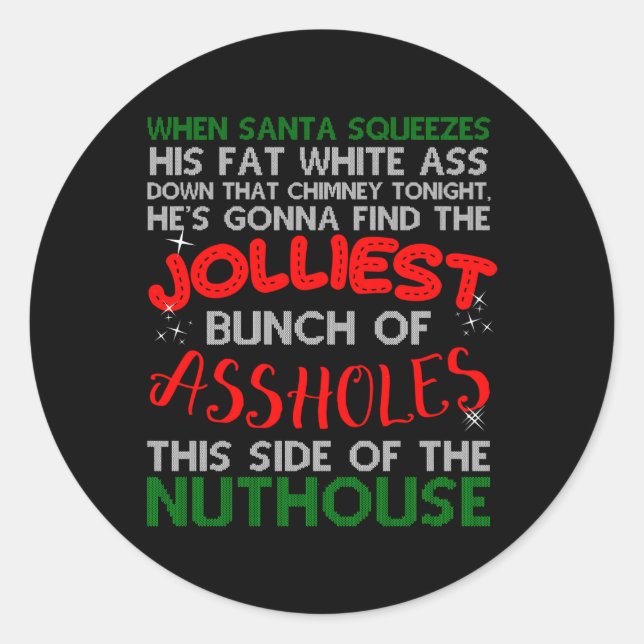 Vacation Jolliest Bunch Ugly Runder Aufkleber (Vorderseite)