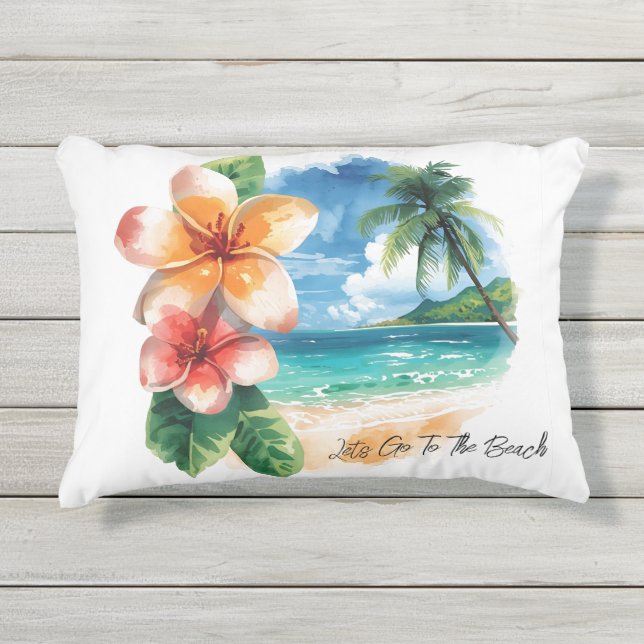 Vacation, Lets Go To The Beach  Kissen Für Draußen (Vorderseite)