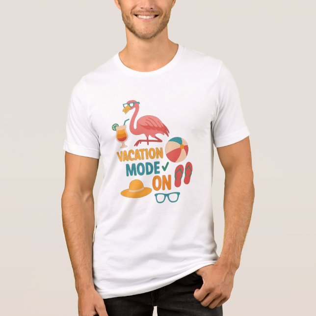 Vacation Mode On Flamingo T-Shirt – Summer Beach  Tri-Blend Shirt (Vorderseite)
