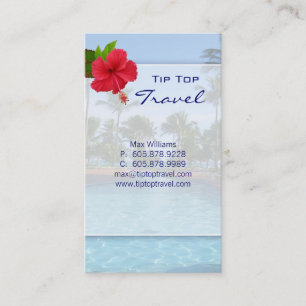 Vacation Palm Tree Hibiskus Business Card Visitenkarte