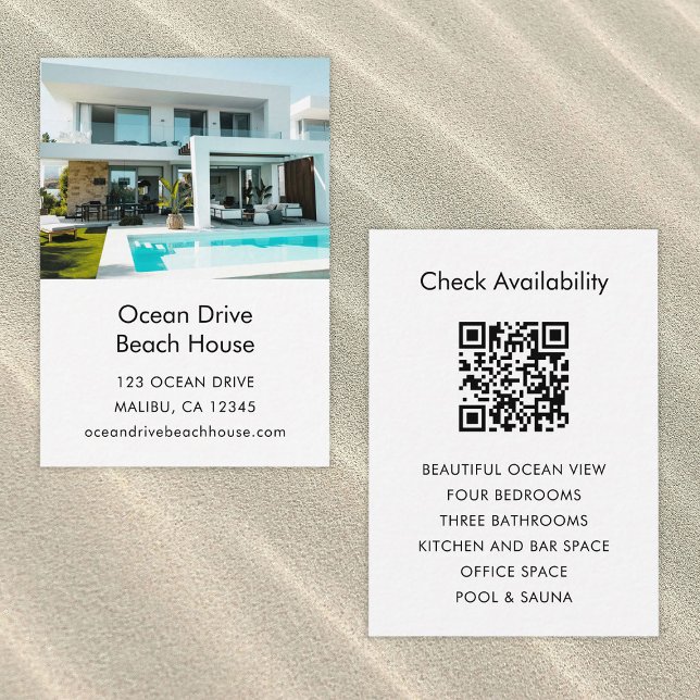 Vacation Rental Property Beach Promo Small Card Visitenkarte (Von Creator hochgeladen)
