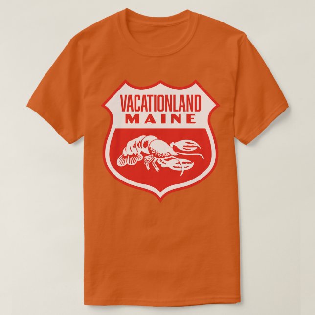 Vacationland Maine Retro Shield White T-Shirt (Design vorne)
