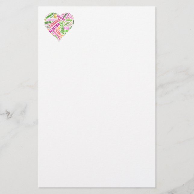 Vacationsbezogene Wörter Briefpapier (Vorderseite)