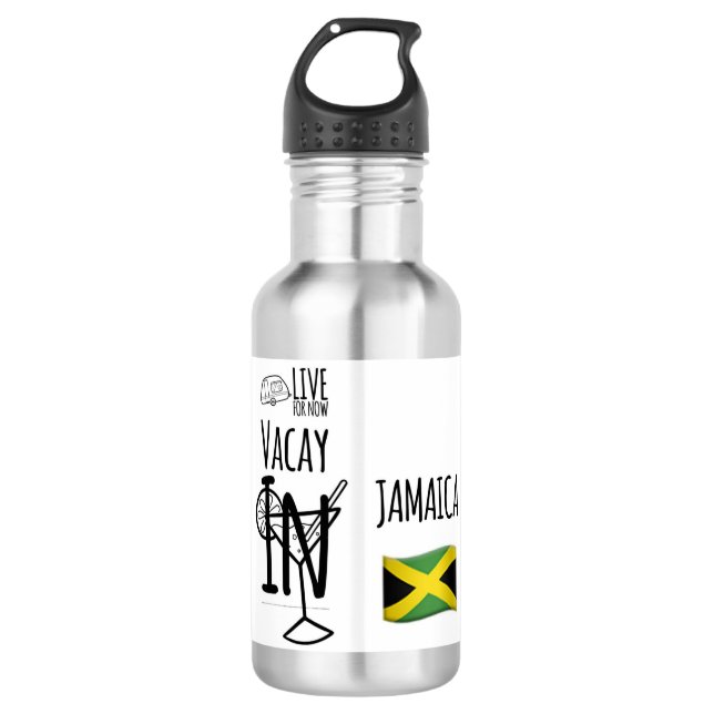 Vacay in Jamaika Edelstahlflasche (Vorderseite)