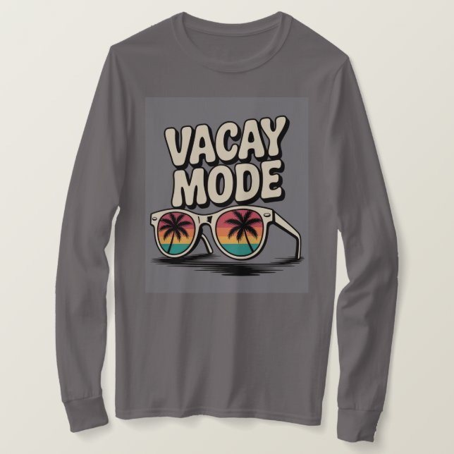 Vacay Mode Sonnenbrille Palm Trees T - Shirt (Design vorne)