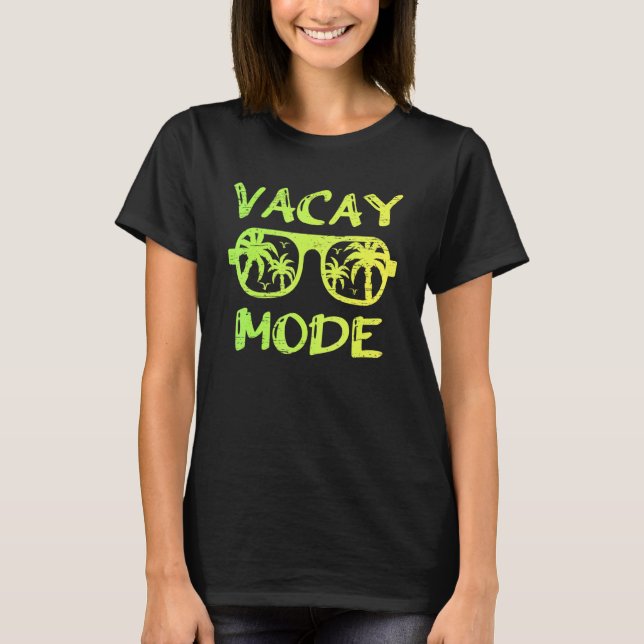 Vacay Mode Sonnenbrille Palmen Trees Reise Tan Som T-Shirt (Vorderseite)
