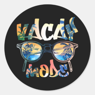 Vacay-Modus Niedlicher Urlaub Sommerreise Fahrt we Runder Aufkleber