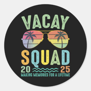 Vacay Squad 2025 Sommerfamilie Gemeinsam Kreuzfahr Runder Aufkleber