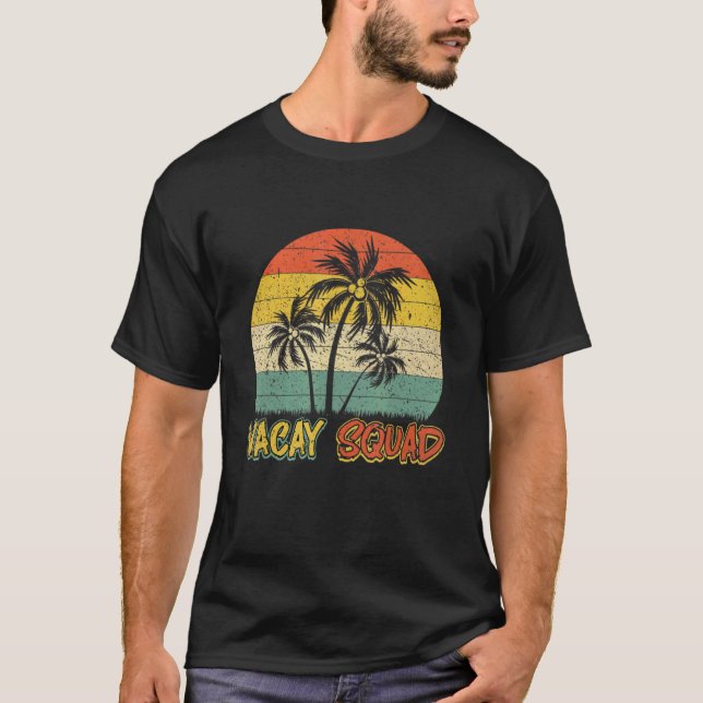 Vacay Squad Sommerferien Familienreise Palmen Trep T-Shirt (Vorderseite)