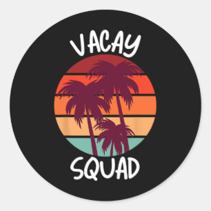Vacay Squad Sommerferien Familienurlaub Reise Pa Runder Aufkleber
