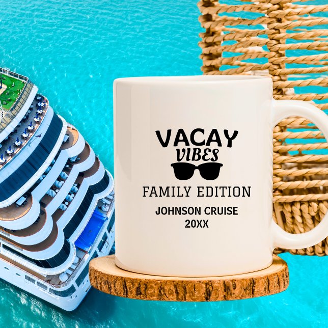 Vacay Vibes Family Wiedersehen Cruise Kaffeetasse (Vacay Vibes Family Edition Family Reunion Cruise Coffee Mug
)