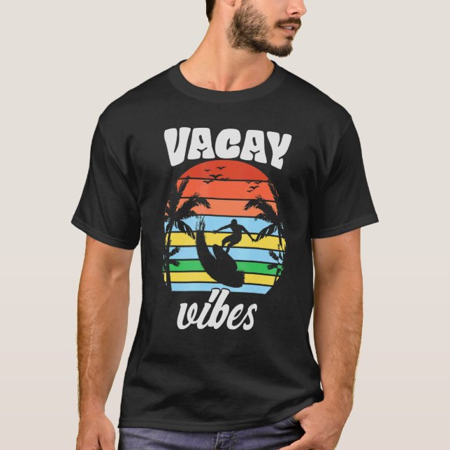 Vacay Vibes Retro Beach Urlaub Sommerangebot Männe T-Shirt (Vorderseite)