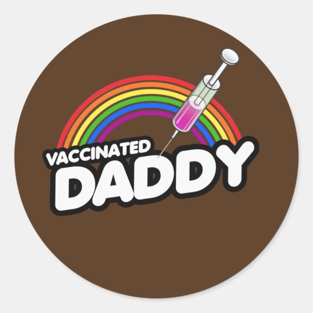 VACCINATED DADDY T - Shirt Runder Aufkleber (Vorderseite)