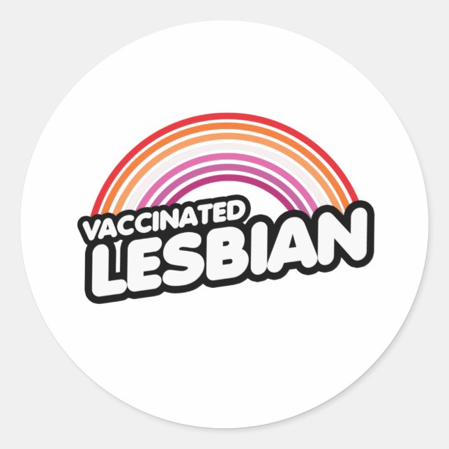 VACCINATED LESBIAN RUNDER AUFKLEBER (Vorderseite)