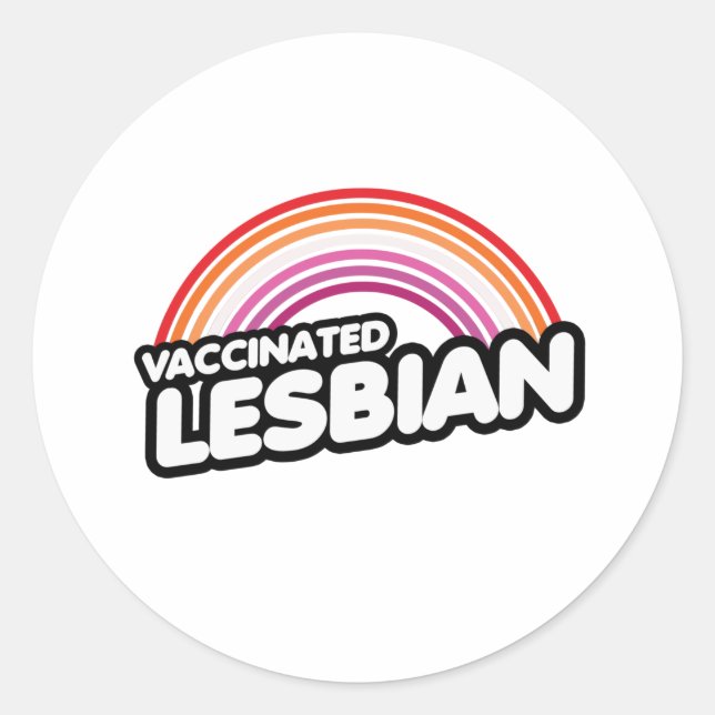 VACCINATED LESBIAN RUNDER AUFKLEBER (Vorderseite)