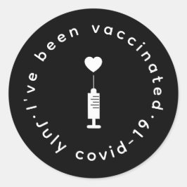 Vaccinated Pride Modern Heart Design Runder Aufkleber