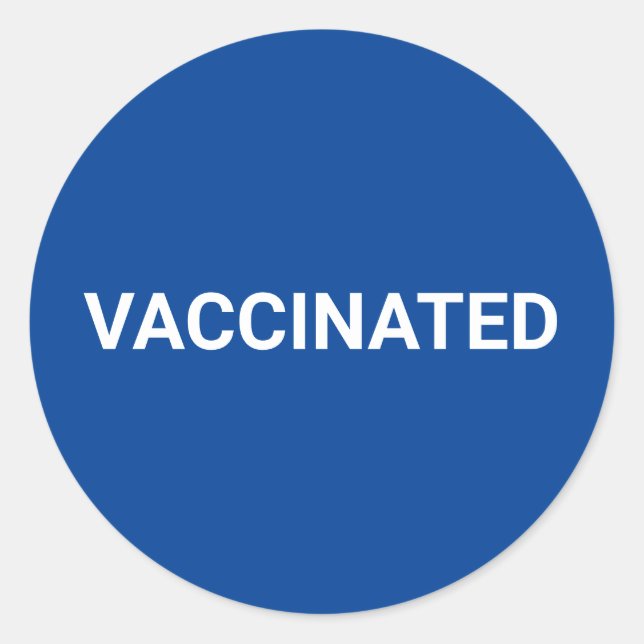 Vaccine blue white anpassbar einfache Klassik Runder Aufkleber (Vorderseite)