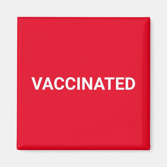 Vaccine red white anpassbarer Text einfach Magnet (Vorne)