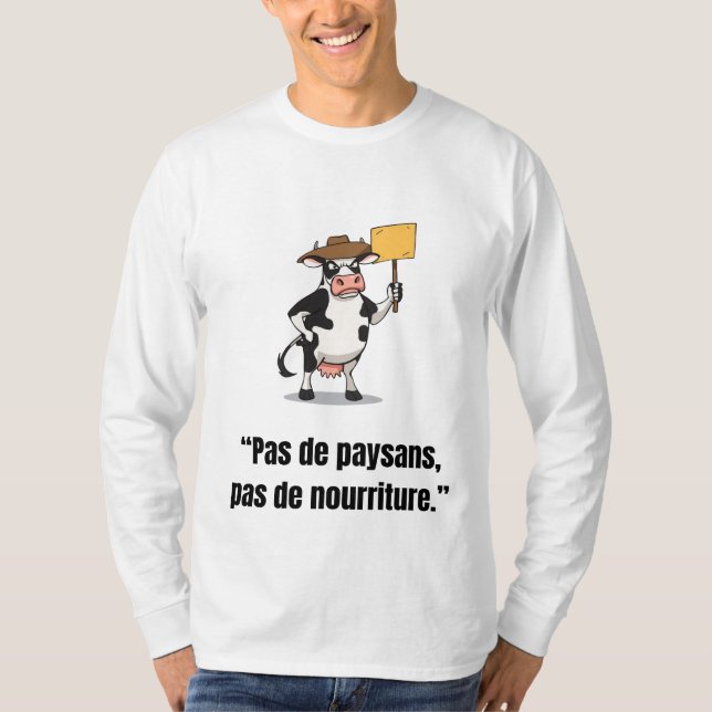 Vache en Colère en Protestation – T-shirt Cartoon  (Vorderseite)