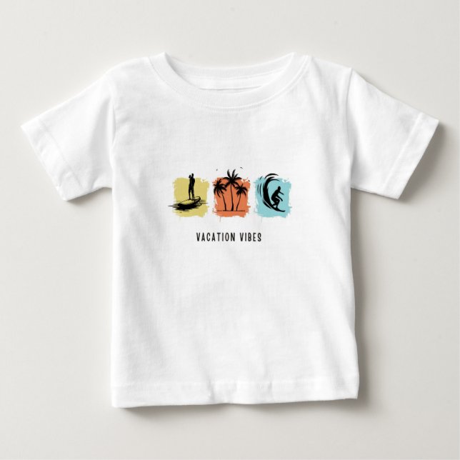 VACK VIBES Print Modern White Baby Tshirt (Vorderseite)