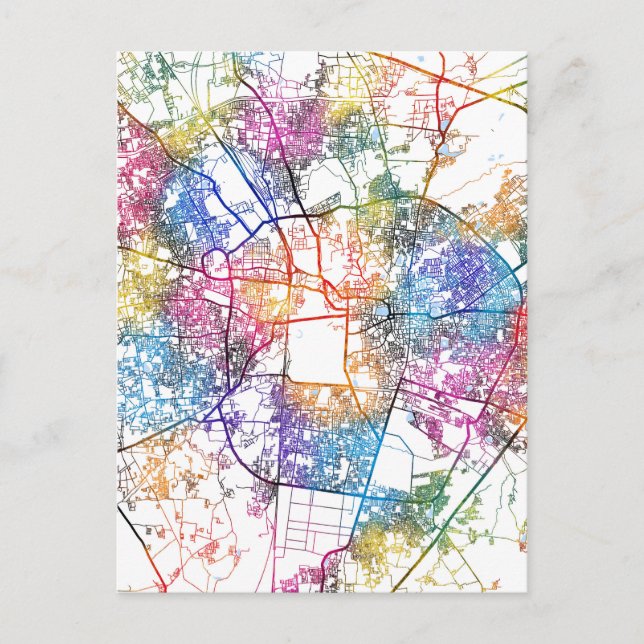 Vadodara Gujarat City Map Postkarte (Vorderseite)