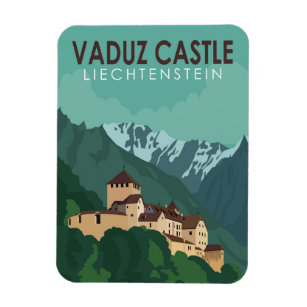 Vaduz Burg Liechtenstein Vintage Kunst, Dichtung u Magnet