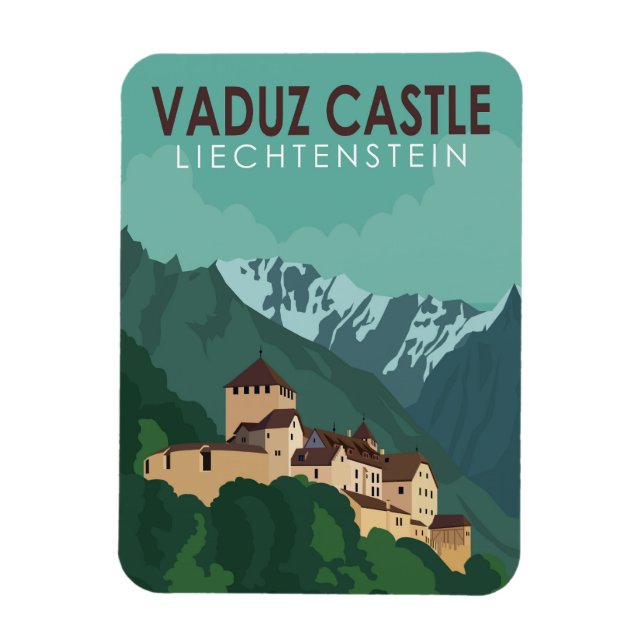 Vaduz Burg Liechtenstein Vintage Kunst, Dichtung u Magnet (Vertikal)