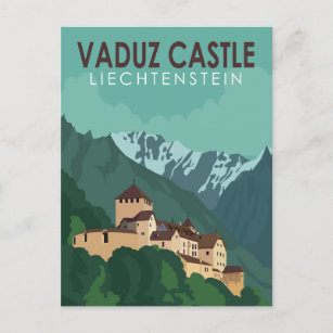 Vaduz Burg Liechtenstein Vintage Kunst, Dichtung u Postkarte