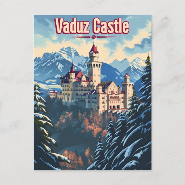 Vaduz Castle Vintag Postkarte (Vorderseite)