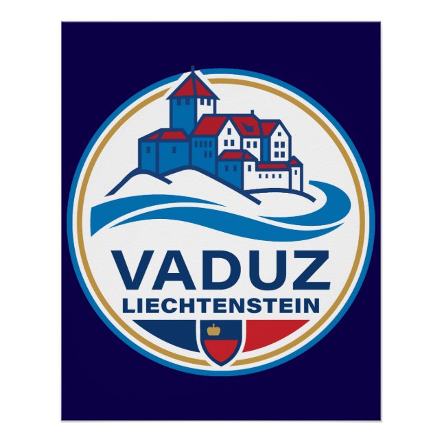 Vaduz Liechtenstein Europa Poster (Vorderseite)