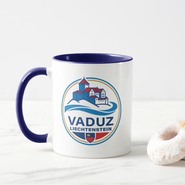 Vaduz Liechtenstein Europe Tasse (Mit Donut)